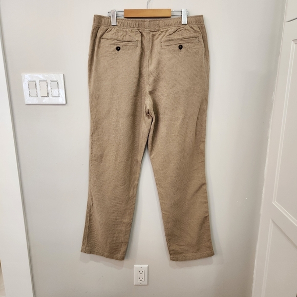 VTG Territory Ahead Pants Men's L Tan 32 Zephyr Cotton Basket-Weave Drawstring - Picture 4 of 15